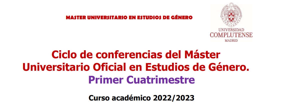 Conferencias del Máster de Género primer trimestre 2022